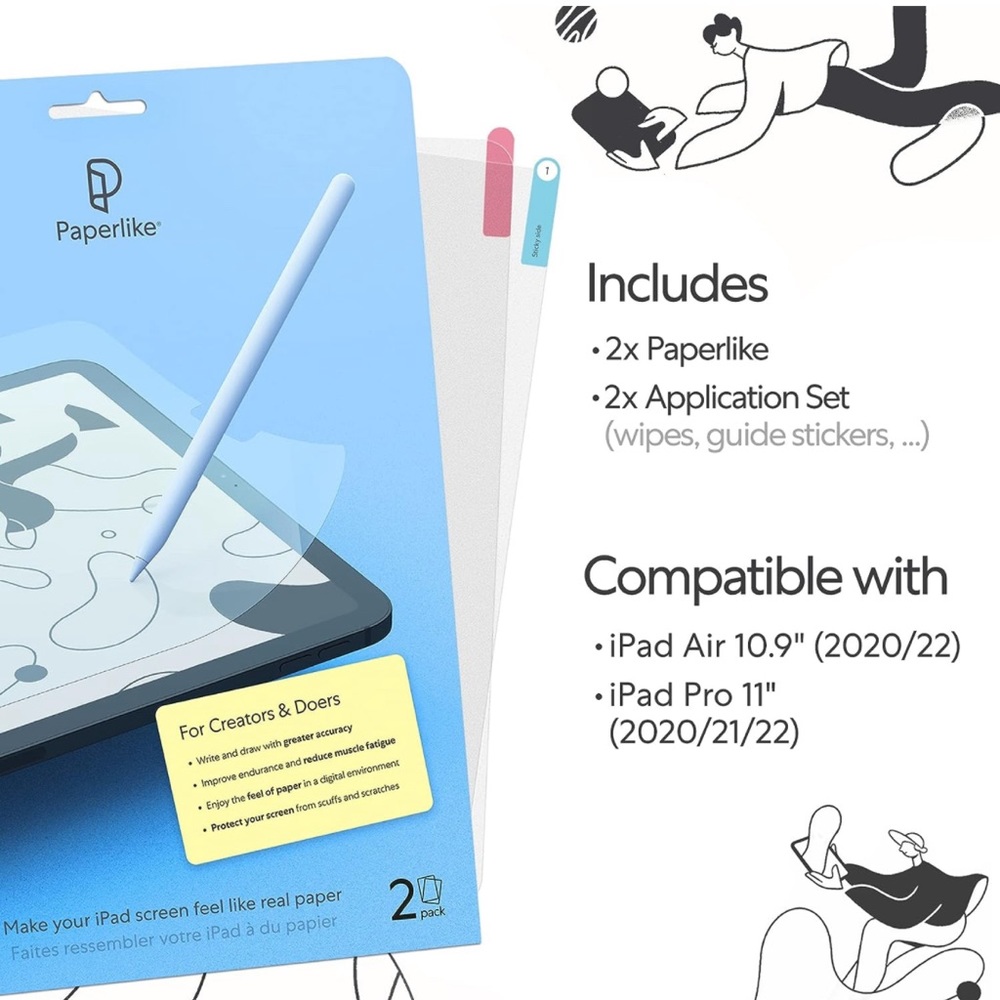 Paperlike (2 Pieces) for iPad Pro 11" (2020/21/22) & iPad Air 10.9" (2020/22)